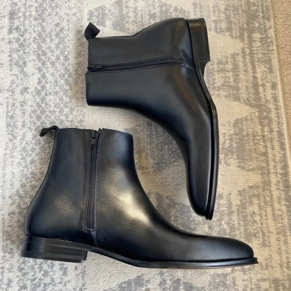 Mezlan Black Mens Smooth Leather Ankle Boots NWOT